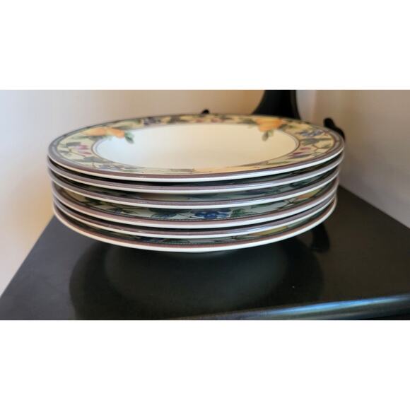 (Qty 6) Mikasa Intaglio GARDEN HARVEST Rimmed Bowls CAC29 Stoneware 9 3/8" D - Picture 12 of 15